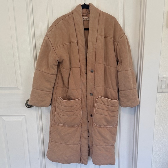Free People Jackets & Blazers - Free People Dolman Duvet Coat Tan- Like New